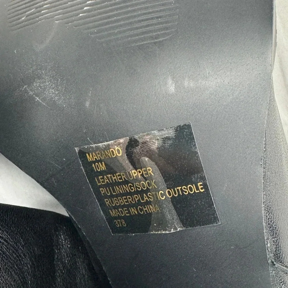 Steve Madden Marando Black Pointed Toe Block Heel Leather Boots Size 10 - Picture 5 of 5